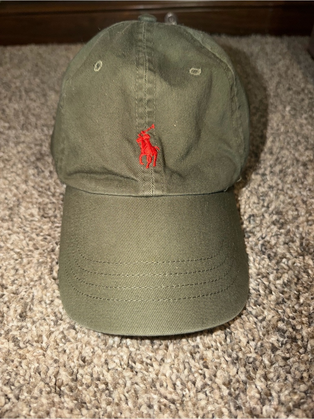 Polo Ralph Lauren Olive Green Polo Pony Baseball Cap Adjustable adult One Size